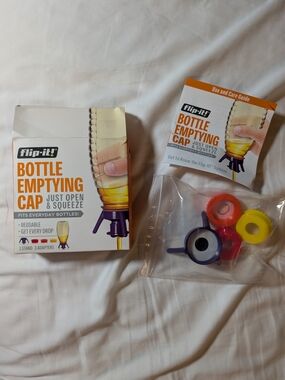 Flip-It Bottle Emptying Cap Set - Purple Main Cap with Red & Yellow Adapters